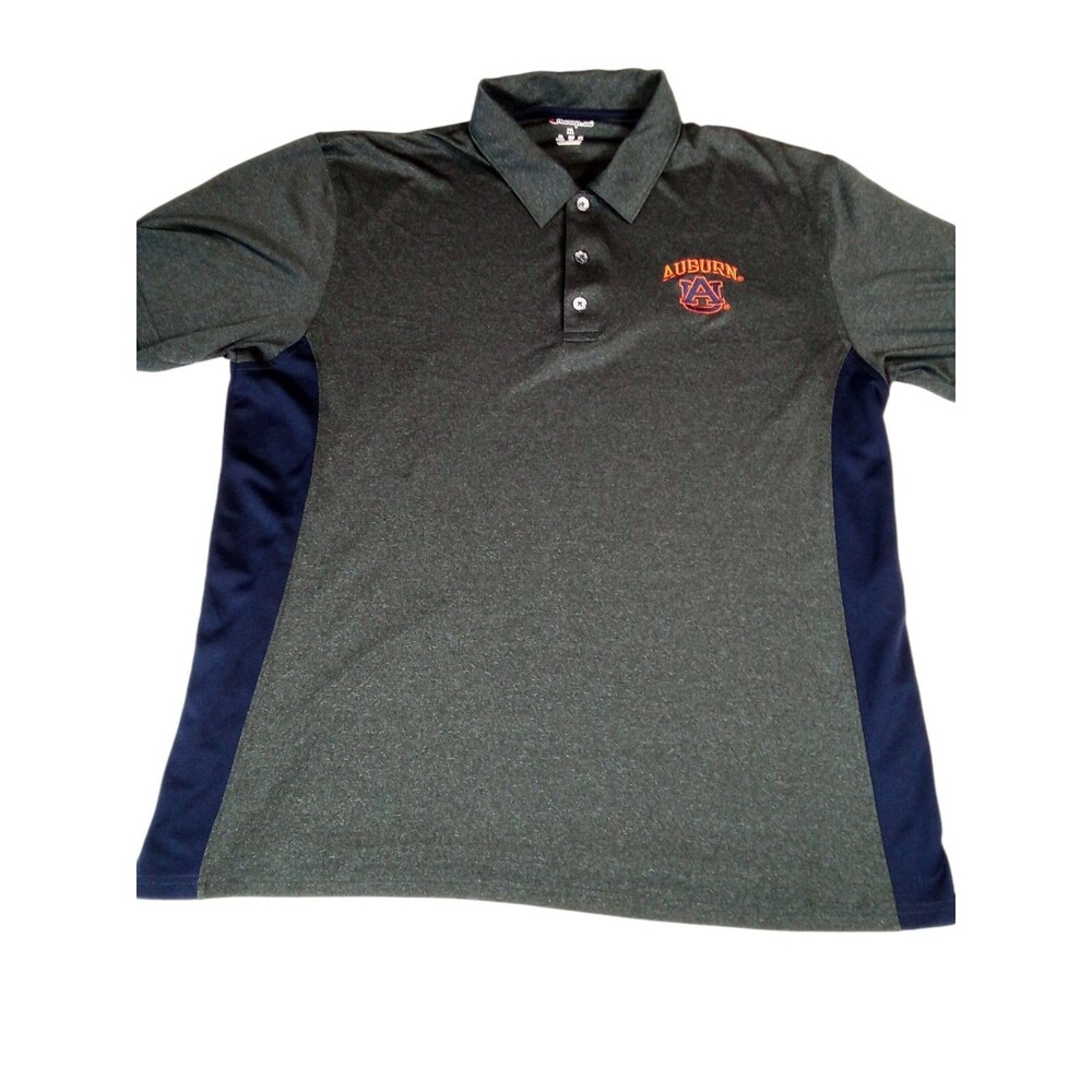 Men's Champion Gray / Blue Auburn Polo Shirt Size XL